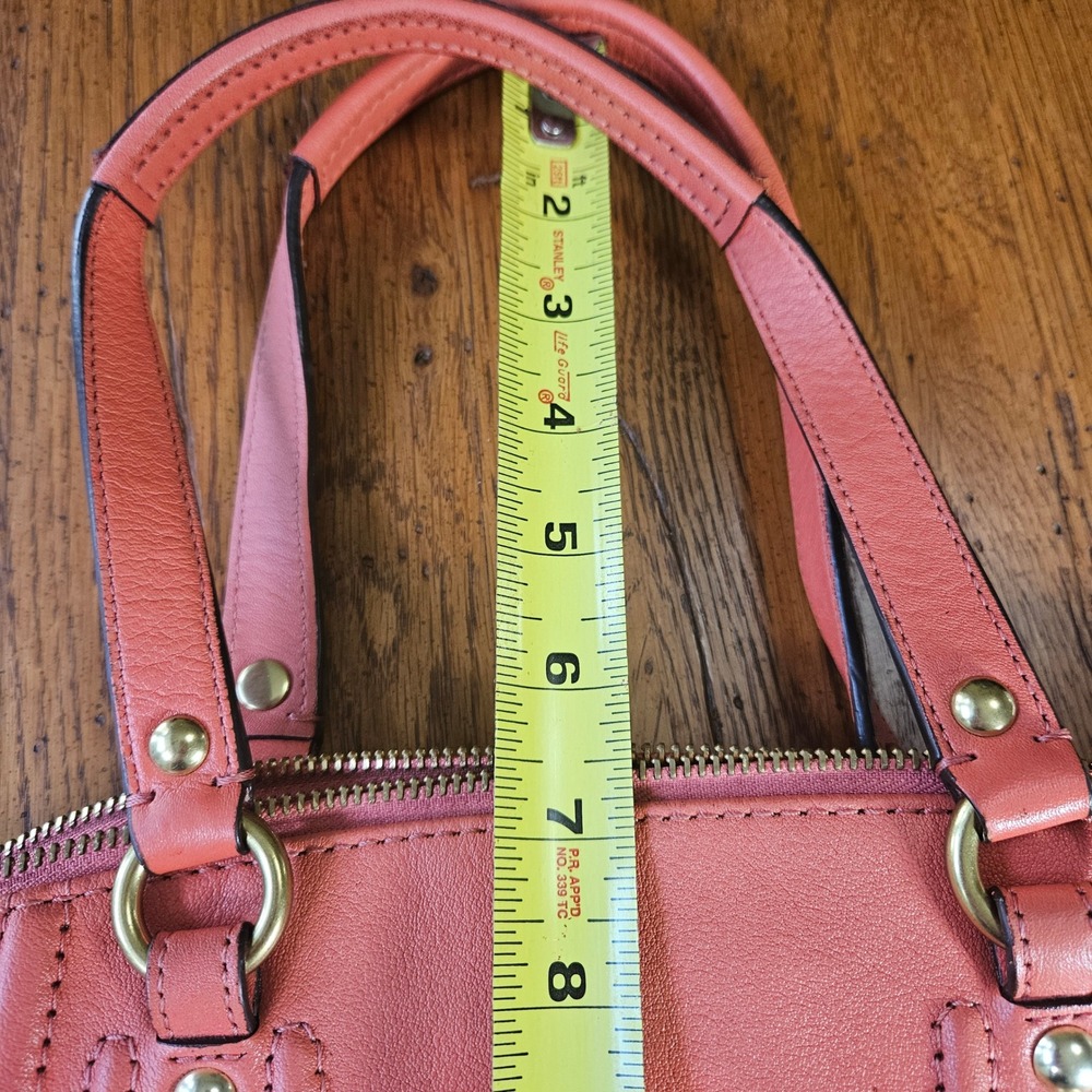 Coach Leather‎ Satchel Shoulder Bag Purse Coral Top Zip D1371 F23684 - Picture 10 of 11